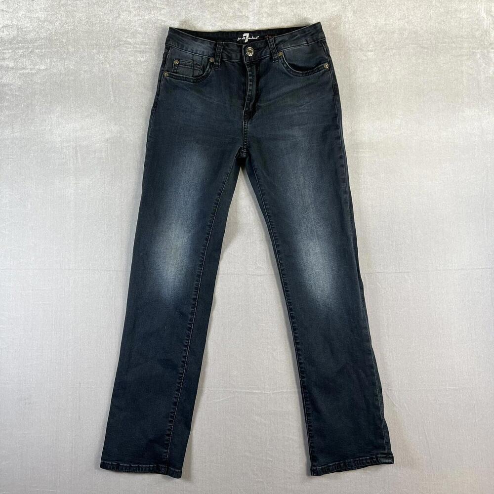 7 For All Mankind Standard Girls Jeans Youth 10 Blue Dark Wash Denim Stretch